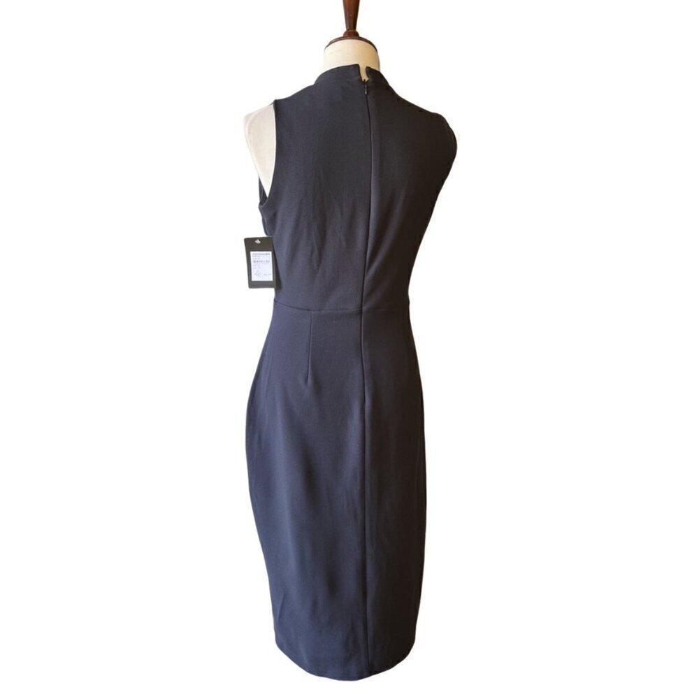 A.B.S Collection Women's Black Knit Storm Mock Neck Side Slit Midi Dress Size 8 - Picture 15 of 15